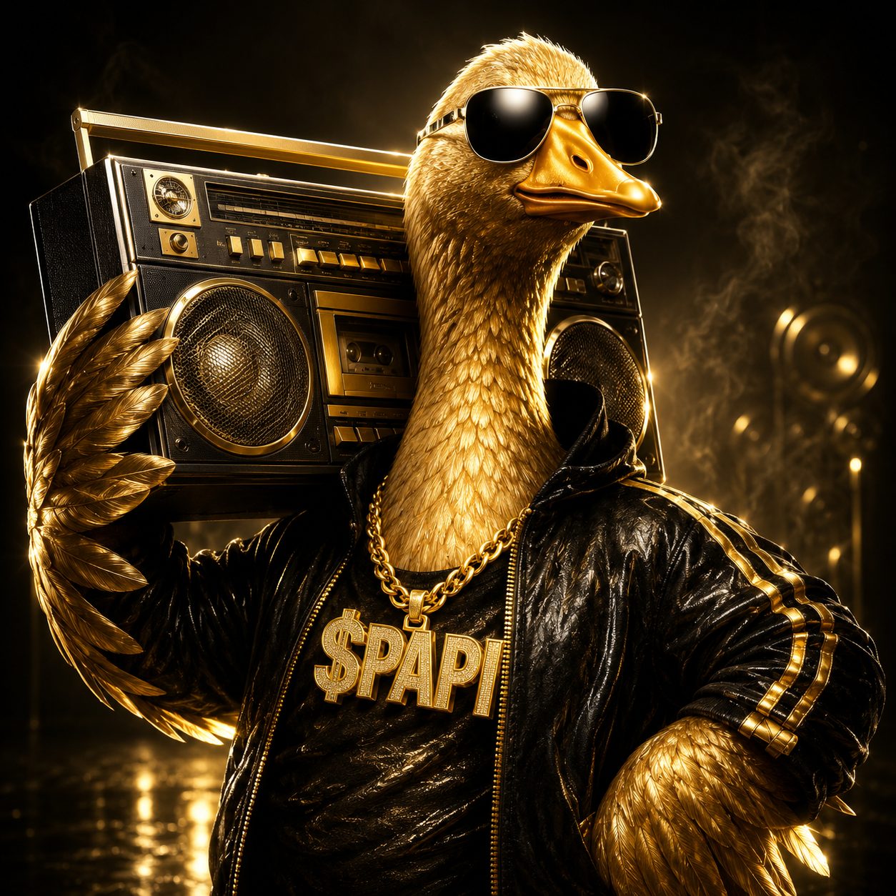 $PAPI Golden Goose with retro boombox style
